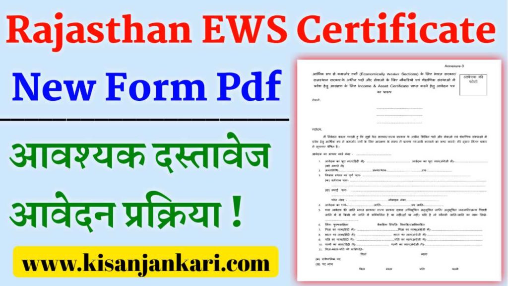 New Rajasthan EWS Certificate PDF Form
