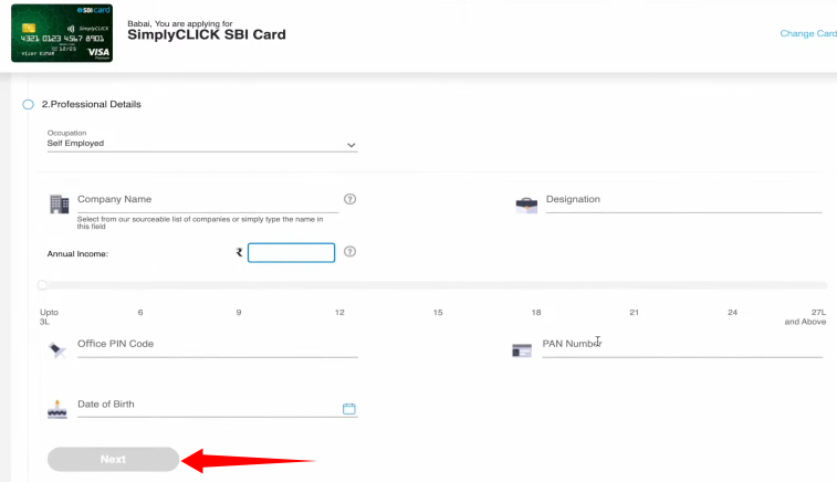 Simply Click sbi Credit Card 