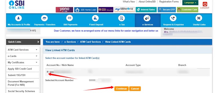 how to search atm card number 