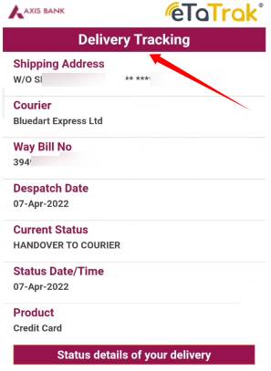  axis bank credit card tracking online 