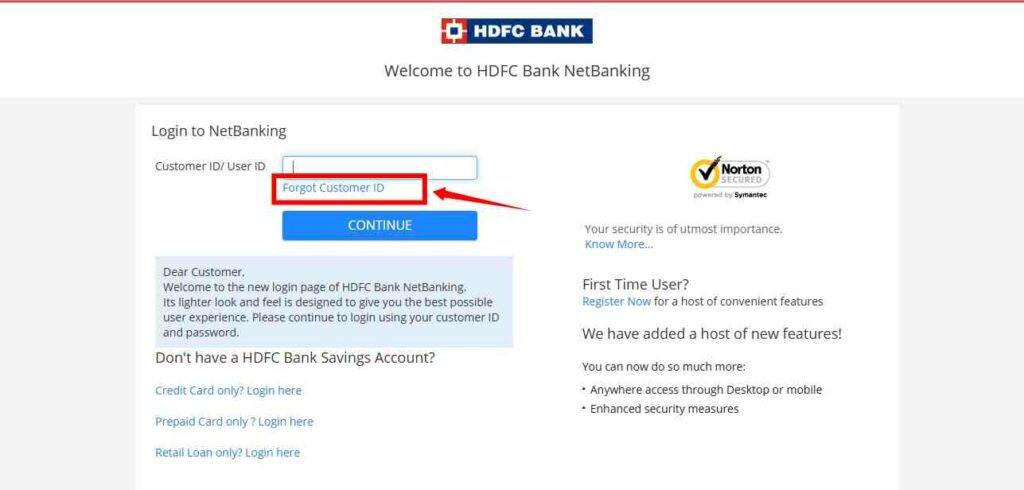 hdfc bank customer id online check 