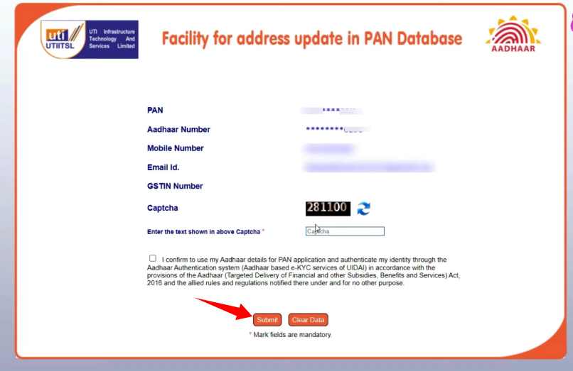 pan card mobile number change online 