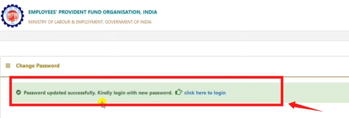 how to change pf password online 